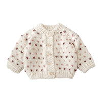 Sawyer Cardigan Mauve Baby Kid Winter Valentine Sweater