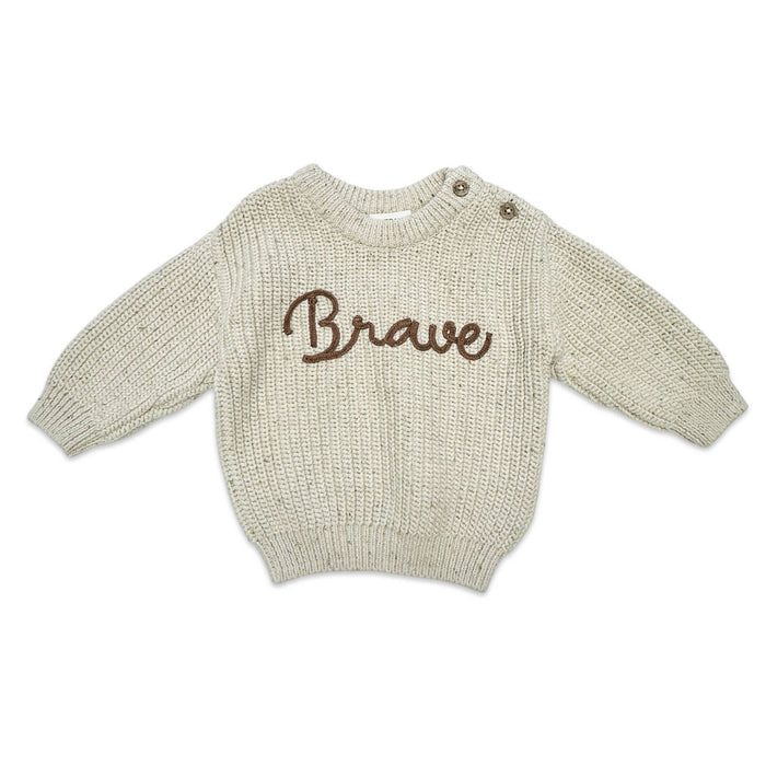 Brave Chunky Knit Slouchy Baby Pullover Sweater Organic — Honey & Stitch baby & toddler clothing