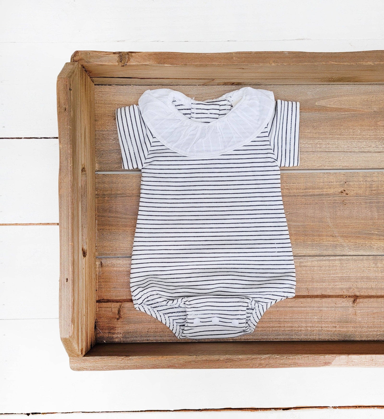 Striped Collared Bodysuit