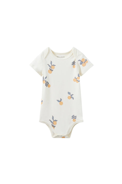 Baby Organic Short-Sleeve Onesie — Clementine — Honey & Stitch baby & toddler clothing