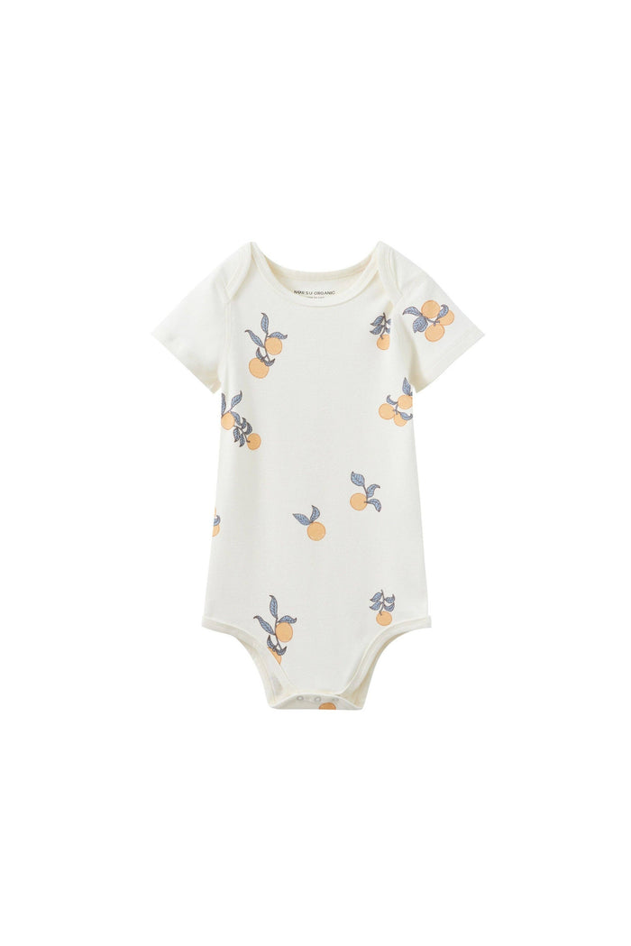Clementine short-sleeve baby bodysuit in organic cotton