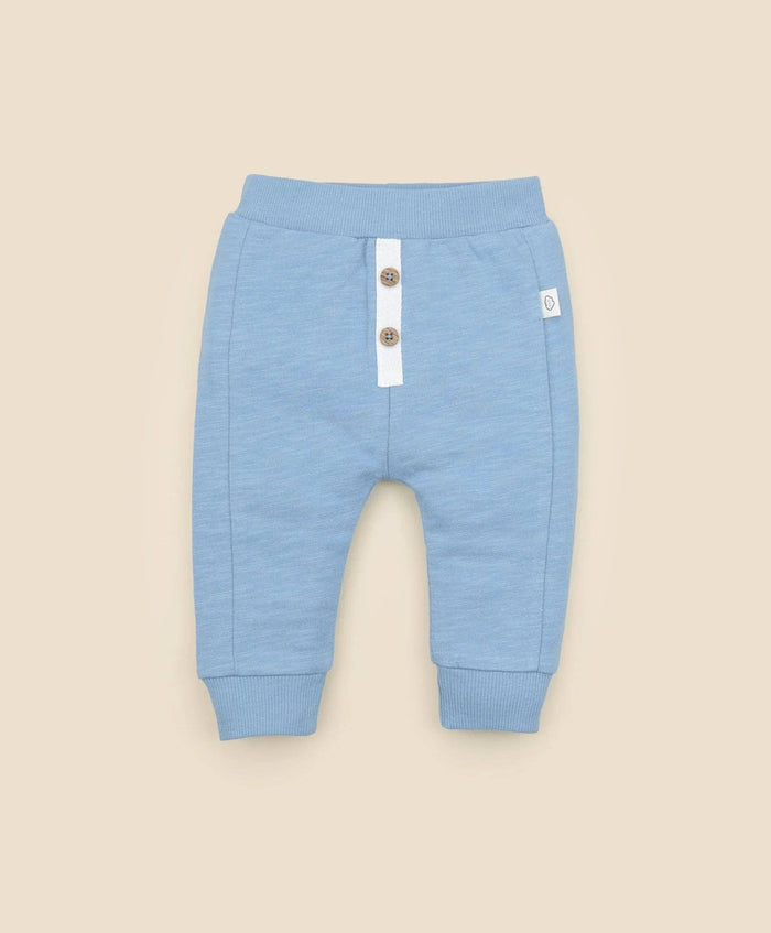 Organic Cotton Button Pants - Sky Blue