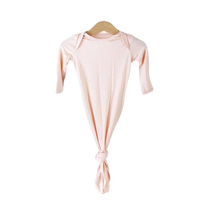 Blush pink bamboo knotted baby gown
