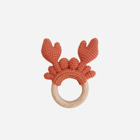 Teether Crab Crocheted Cotton Baby Gift Spring Summer Beach