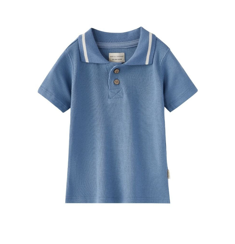 Citadel Blue Bamboo-Organic Toddler Polo Shirt (18-24M)