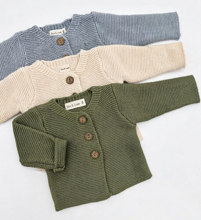 Chunky Cotton Knit Baby Cardigan