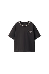 Embroidered Text T-shirt – Anthracite grey