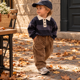 Pecan Pleated Cotton Toddler Pants