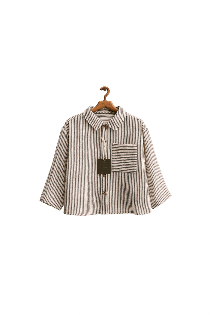 Zara Timeless — Striped Shirt – Ecru