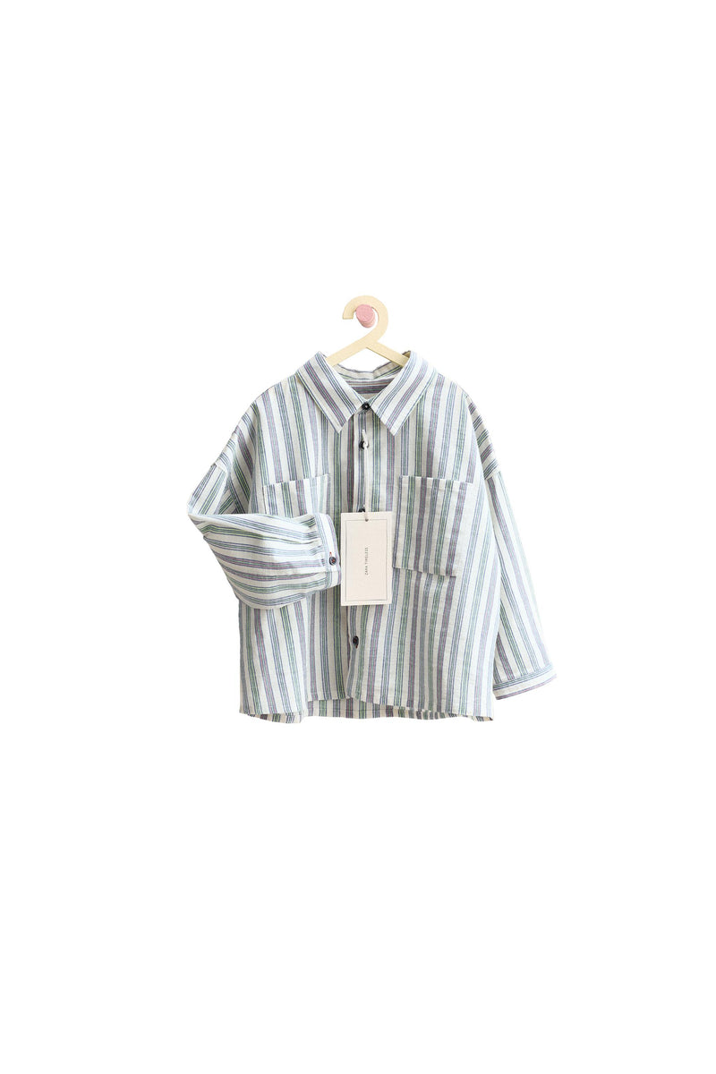 Zara Timeless — Striped Pocket Shirt – Blue