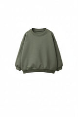 Basic Label Jogging Sweatshirt and Pants Set – Green