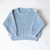 Organic Chunky Knit Sweater - Blue