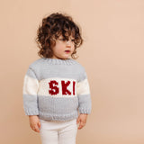 Grey Ski Cotton Knit Baby Sweater