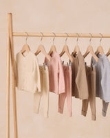 Heathered rose button baby cardigan – view 4