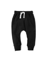 Black Stretch Cotton Kids Jogger