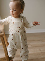 Organic Corduroy Floral Baby Overalls