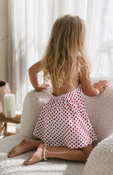 Cherry polka dot toddler dress – view 3