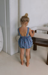 Heart Denim Romper