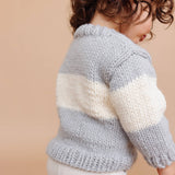 Grey Ski Cotton Knit Baby Sweater