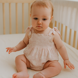 Violet floral bubble baby romper – view 2