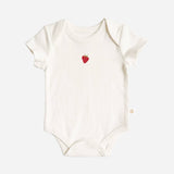 Strawberry organic cotton baby bodysuit