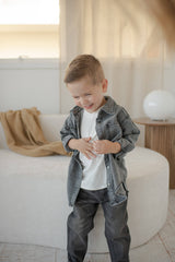 Black Wash Denim Kids Shirt Jacket (vendor placeholder photo)