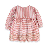 Berry Stripe Embroidered Baby Dress & Bloomer Set – Organic Cotton
