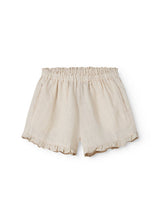 Cream frill toddler shorts in cotton