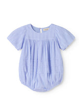 Ice lavender puff-sleeve cotton baby romper