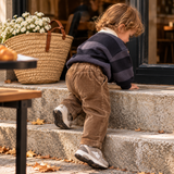 Pecan Pleated Cotton Toddler Pants