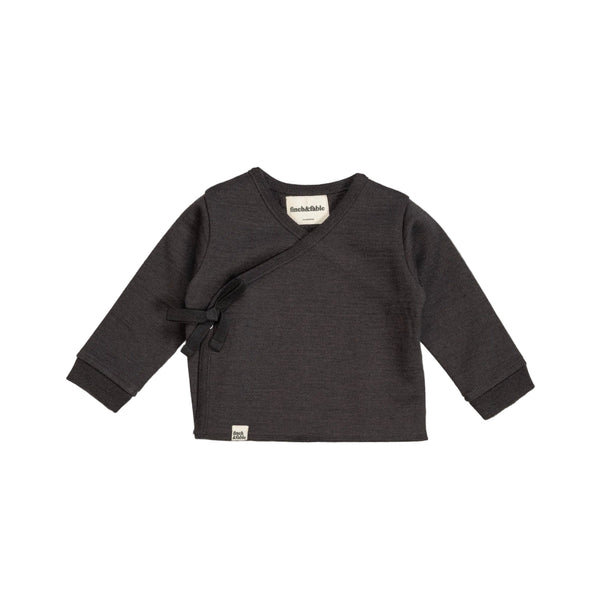 Wool Fleece Cardigan — Storm — Honey & Stitch baby & toddler clothing