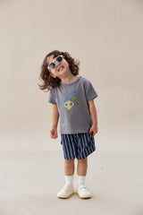Toddler Cargo Shorts-Navy Stripes