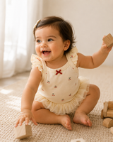 Cherry ruffle tutu baby bodysuit – view 2