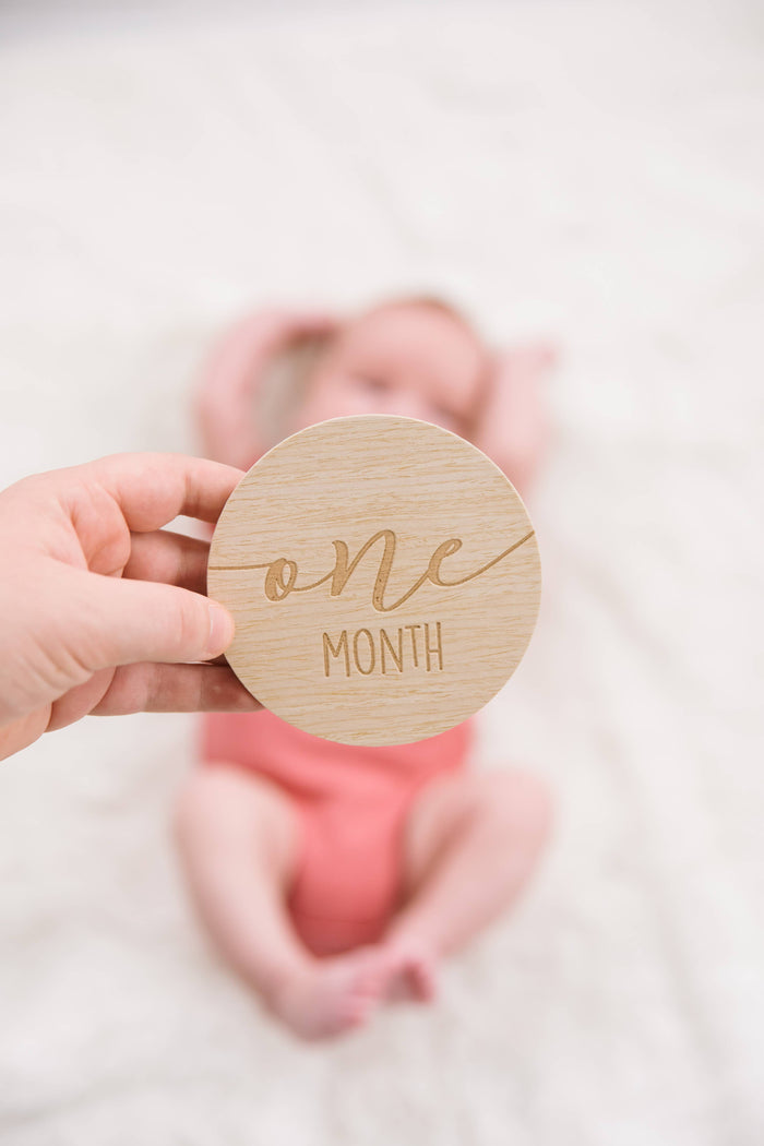 Wooden monthly milestone baby photo cards