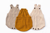 Cable knit sleeveless cotton baby romper – view 4