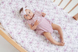 Pink daisy embroidered bubble baby romper – view 2