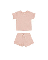 Rose ribbed baby shortie set – view 2