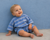 Coastal stripe baby top and shorts set