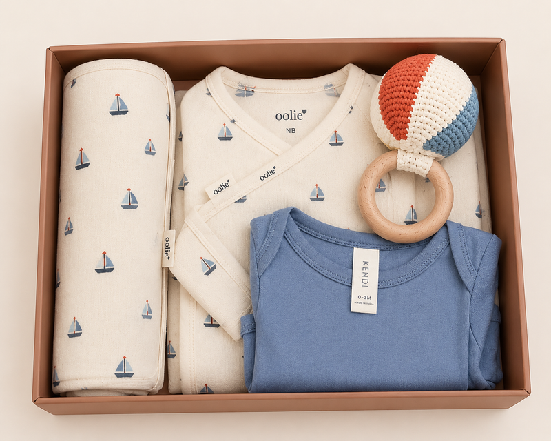 Little Sailor Essentials Kit (6-Piece Newborn Gift Set)