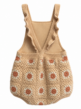 Floral crochet knit baby romper – view 2