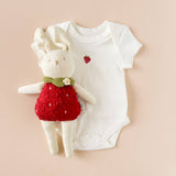 Strawberry organic cotton baby bodysuit – view 3