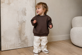 Cotton Crewneck Baby Sweatshirt - Brown