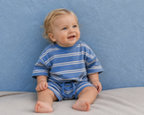 Coastal stripe baby top and shorts set – view 4