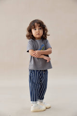 Organic Cotton Navy Stripe Toddler Pants