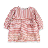 Berry Stripe Embroidered Baby Dress & Bloomer Set – Organic Cotton