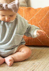 Striped oversized bubble baby romper – view 2