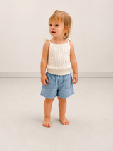 Knit singlet and denim shorts baby set – view 5