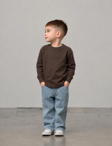 Brown Long-Sleeve Elevated Kids Tee (vendor placeholder photo)