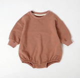 Rusty Red Cotton Knit Bubble Baby Romper