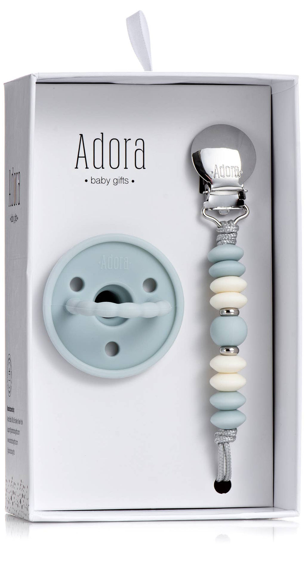 Classic pacifier clip set in sky and vanilla
